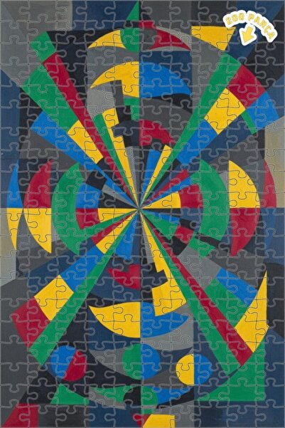 Teona Ahşap لغز خشبي بإطار مزدوج الطبقات بتصميم فني تجريدي هندسي بألوان نابضة...