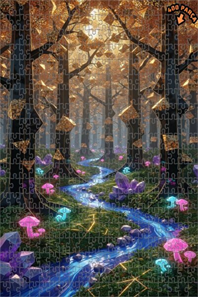 Teona Ahşap لغز خشبي مؤطر بطبقتين من الغابة الكريستالية السحرية 400 قطعة 35x35