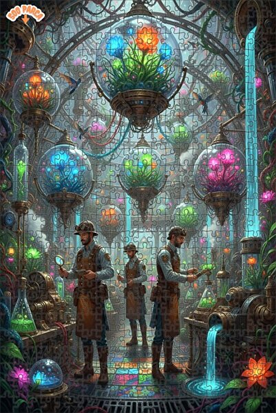 Teona Ahşap لغز خشبي بإطار مزدوج الطبقات غامض من مختبر ستيمبانك البيولوجي 500...