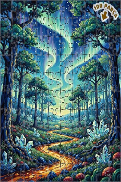 Teona Ahşap لغز خشبي بإطار مزدوج الطبقات بمظهر لوحة زيتية يشبه إشراقة الغابة ...