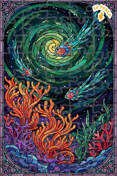 Teona Ahşap لغز خشبي بإطار مزدوج الطبقات بتصميم فن الزجاج الملون لحيوانات الب...