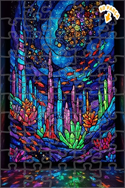 Teona Ahşap لغز خشبي بإطار مزدوج الطبقات على شكل شلالات تحت البحر من الكريستا...