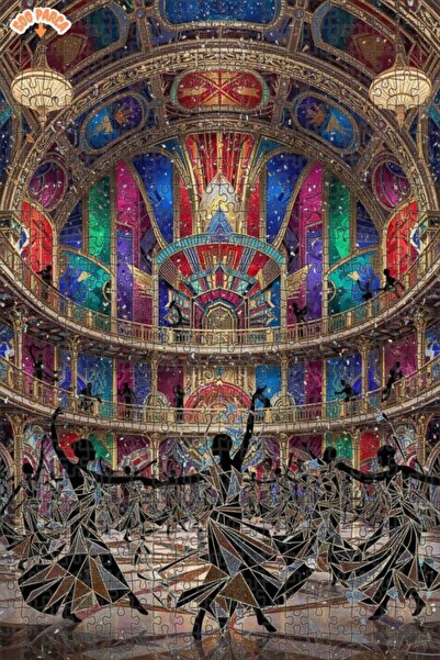 Teona Ahşap Art Deco Ballroom Dancers Double Decker Framed Wooden Puzzle 500 ...