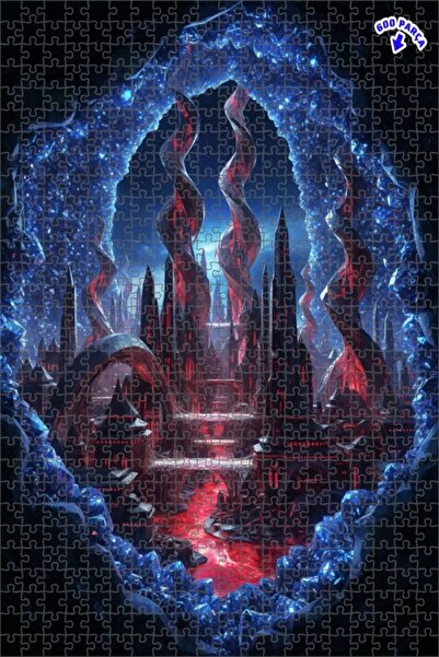 Teona Ahşap لغز خشبي مؤطر ذو طابقين بتصميم مدينة الكهف الكريستالية وطباعة رقم...