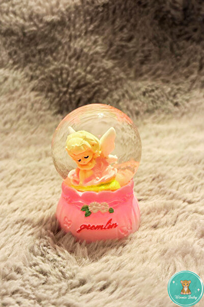 Winnie Baby Mini Boy Melek Işıklı Kar Küresi Dekoratif Hediyelik Küre Gremlin