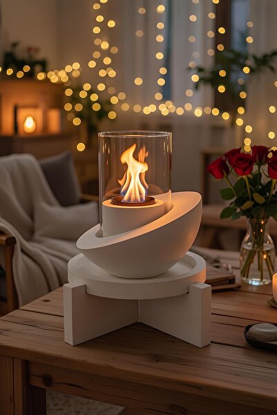 betonmall Standlı Beton Masaüstü Bioethanol Şömine | Ev, Balkon, Kafe İçin At...