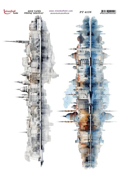 İstanbul Hobi Brass Decoupage Paper 30X42Cm Pt-4159 Istanbul Landscape