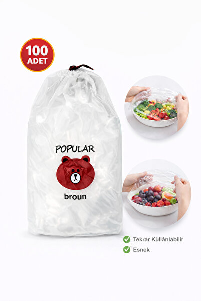 NO BRAND 100 Adet Hijyenik Gıda Koruma Saklama Bonesi [ tencere, tabak, kase ]