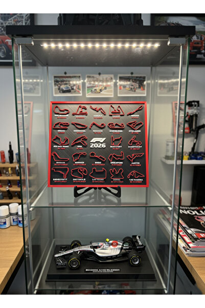 clifss 2026 Formula 1 Yarış Takvimi ve Pistleri 3D Dekoratif Stand - Tüm Pist...