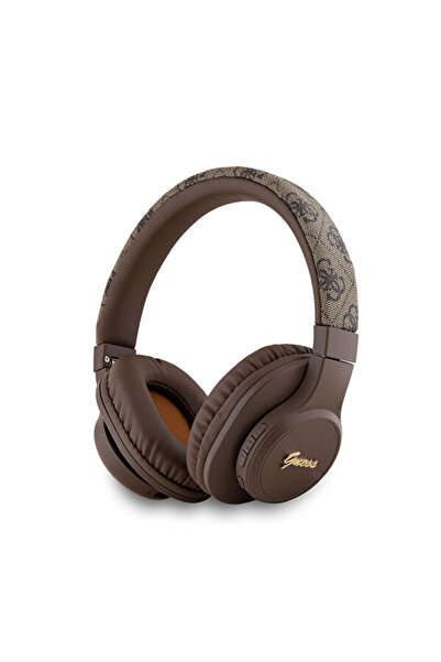 Guess Gubh604femw Bt Headphone 4g Pu Leather Tone On Tone Script Logo Brown