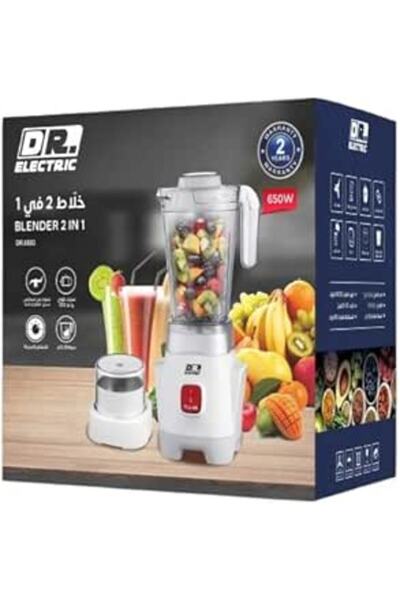 DR.ELECTRIC 2-in-1 Electric Blender, 650W, 1.25L, 2 Speeds with Pulse, Stainl...