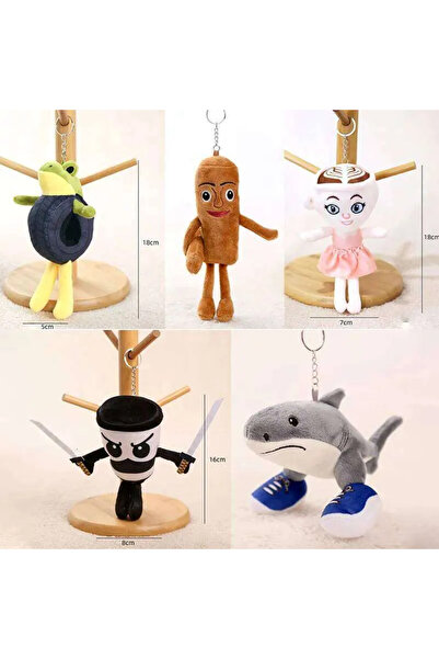 NO BRAND SET 6 PLUSURI ALEATORII 10-15cm Brelocuri de pluș italiene Brainrot,...