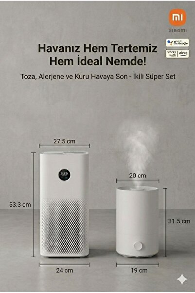 Xiaomi Akıllı Hava Temizleyici 43M² Etkili Koku Duman ve Toz Giderici Hepa Fi...