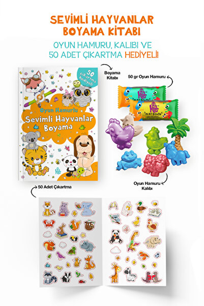 Parodi Yayınları كتاب تلوين بالعجين للحيوانات اللطيفة |   عجينة اللعب مع قالب...