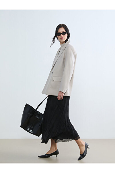 LC Waikiki Rmz Gi̇yi̇m Farkiyla Chiffon Skirt with Waist Drawstring