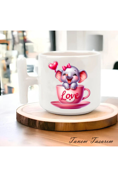 Tanem Tasarım Valentine's Day Gift Cup Coffee Tea Cup - t Handle Mug