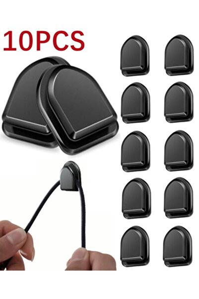 MERAYİL Black Multi-Purpose Adhesive Hook 10 Pcs
