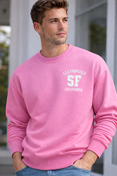 ArtYus San Francisco Printed Relaxed Fit Fleece-Lined 3 Thread Crew Neck Unis...