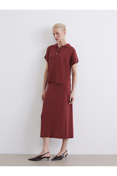 LC Waikiki Rmz Gi̇yi̇m Farkiyla Waist Drawstring Knitwear Skirt