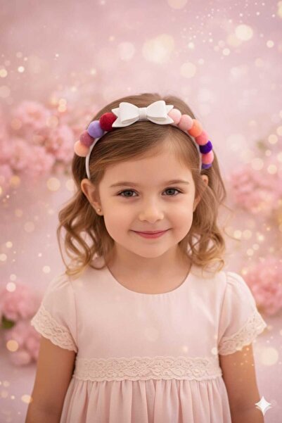 DOĞALYA Girl's Baby Crown with Bow and Pompom