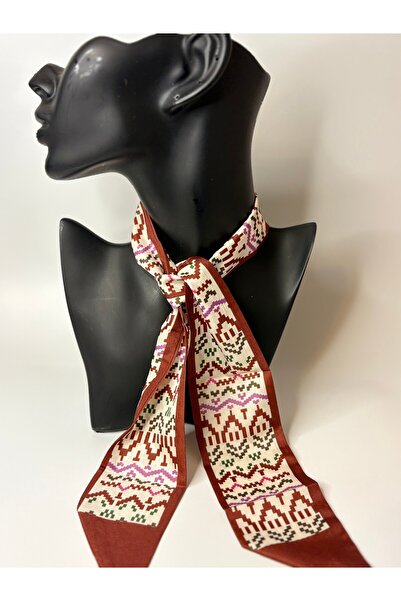 BHR AKSESUAR وشاح رفيع منقوش، شريط (6×85 سم)