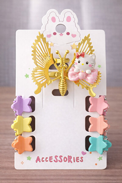 Renkli kids Hello Kitty Girl's and Baby Girl's Buckle Set 7 Pieces