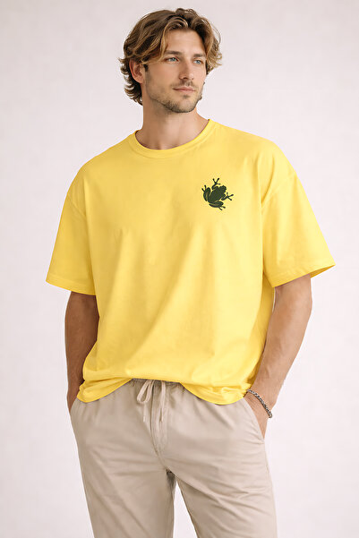 ArtYus Frog Printed Cotton Relaxed Fit Round Neck Unisex T-Shirt