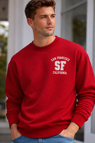ArtYus San Francisco Printed Relaxed Fit Fleece-Lined 3 Thread Crew Neck Unis...