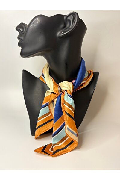 BHR AKSESUAR وشاح مربع منقوش (45×45 سم)