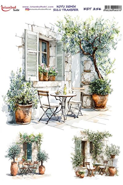 İstanbul Hobi Dark Background Water Transfer Paper 25X35Cm Kst-256 Table Chai...