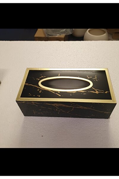 b11 Elegant black and gold tissue box – a luxurious, modern design