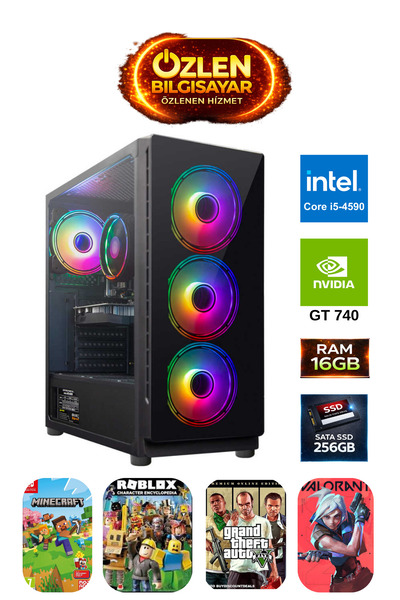 ÖZLEN XS1 - İ5 4590 | 16GB Ram | 256GB SSD | GT 740 4GB Oyuncu Masaüstü Bilgi...