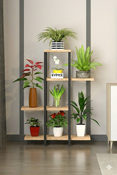 EVİMCE MOBİLYA YÜKSEK AYAKLI Saksı Standı Saksılık dekoratif Çiçeklik Rafı Me...