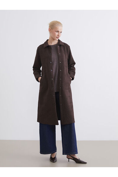 LC Waikiki Shirt Collar Self-Patterned Women's Ferace