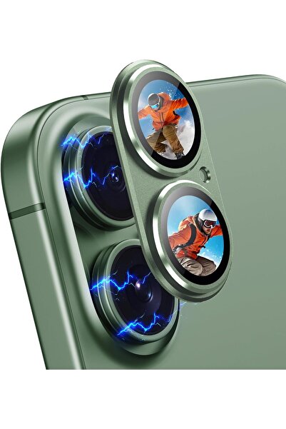 EDELFU متوافق مع iPhone 17 / 16 / 16 Plus - واقي كاميرا لاصق معدني بتغطية كام...