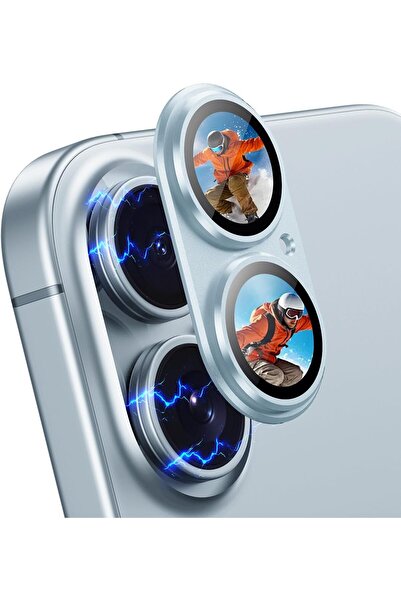 EDELFU iPhone 17 / 16 / 16 Plus Compatible - Metal Full Coverage Adhesive Cam...