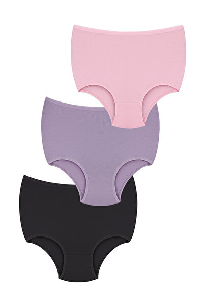 KoNFoRX Women's Panties High Waist 3-Pack - Everyday Use, Cotton, Underwear D...
