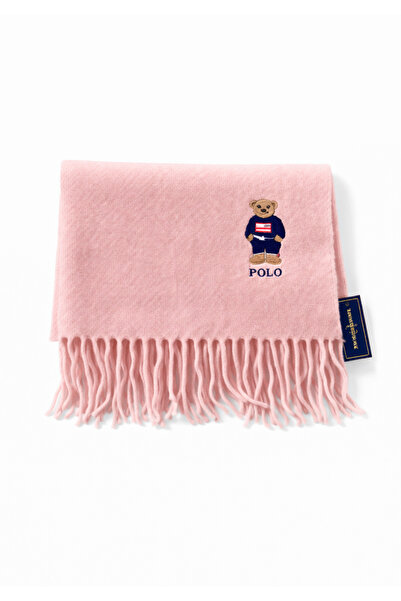 ndjewelry شال ناعم مطرز باللون الوردي الفاتح من أيكونيك تيدي بير