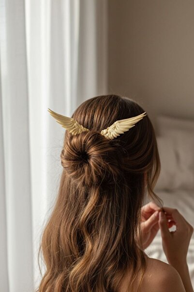 Bihome Ev Dekor & Hediyelik 3D Baskı Kanat Detaylı Saç Tokası | Şık Topuz Tok...