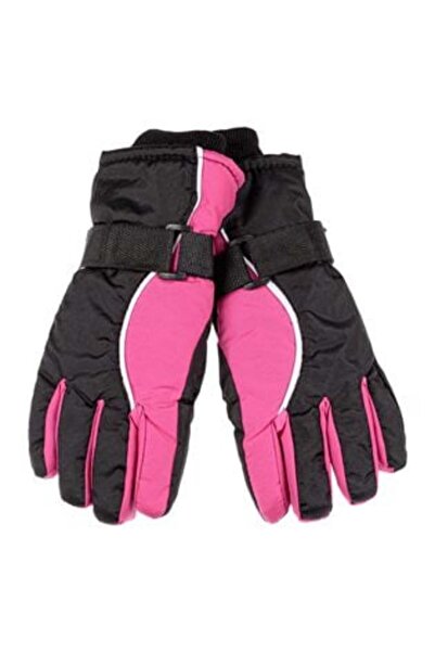OEM Mănuși de schi pentru fete, fuchsia, negre, 12 ani
