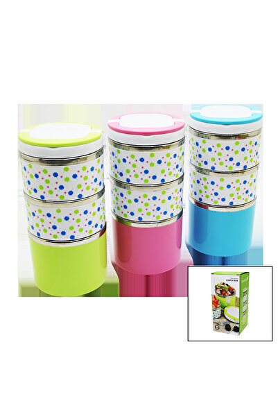 VANCH Flowered 3-Piece Travel Bowl - Storage Bowl Colorful 1.26Lt (5264)