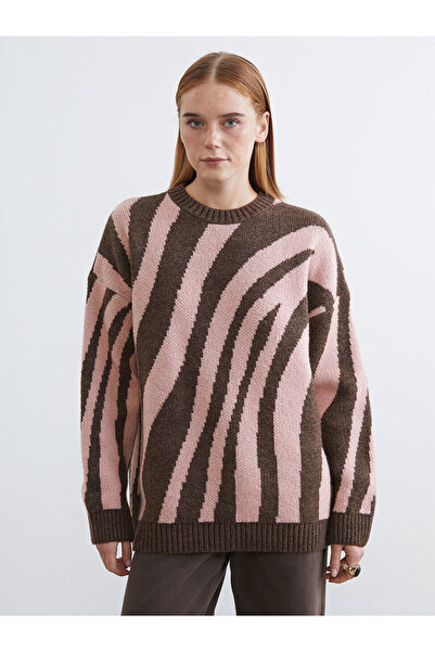 LC Waikiki Crew Neck Patterned Women's Knitwear Tunic