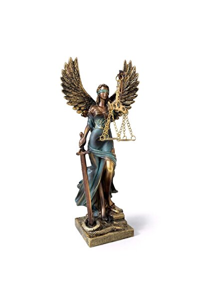 hediyesahibi Kanatlı Adalet Heykeli (Justitia) – Terazi ve Kılıçlı Dekoratif ...