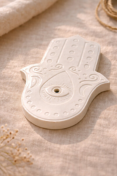 PELIUS Damla Şekilli Hamsa Fatma Eli 1 Adet Tütsülük, Minimal Tütsü Standı, D...