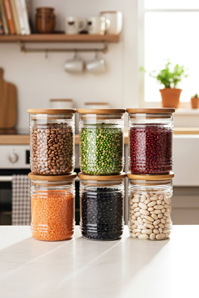 Amandus Miva - 6-Piece Glass Storage Container with Bamboo Lid Vacuum Bamboo ...