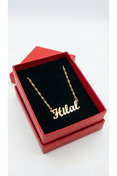 NİŞANTAŞI GÜMÜŞ 925 ayar Gümüş Hilal İsimli Altın Kaplama Kolye