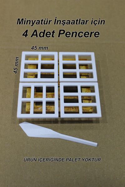 BLACKONECLASS Minyatür İnşaatlar İçin 1:16 Ölçek Boyanabilir 4 Adet Pencere, ...