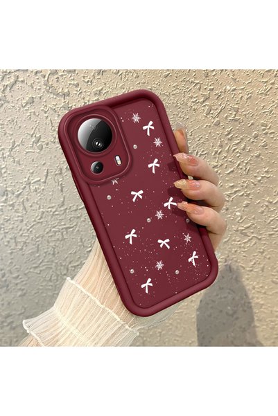 SLIMFELT Mi 13 Lite Compatible Trendy Quality Burgundy Color Ribbon Silicone ...