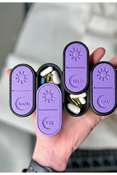 Vescarri صندوق أدوية صغير لـ 7 أيام - منظم حبوب مقسم للفجر والمساء - غير مناس...