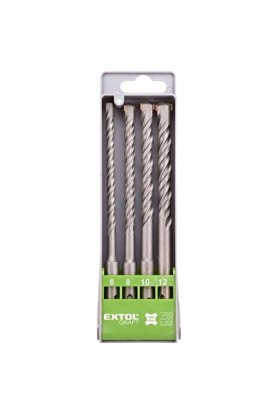 EXTOL CRAFT Set de 4 burghie pentru beton, Extol, 6-12 mm, SDS PLUS SK